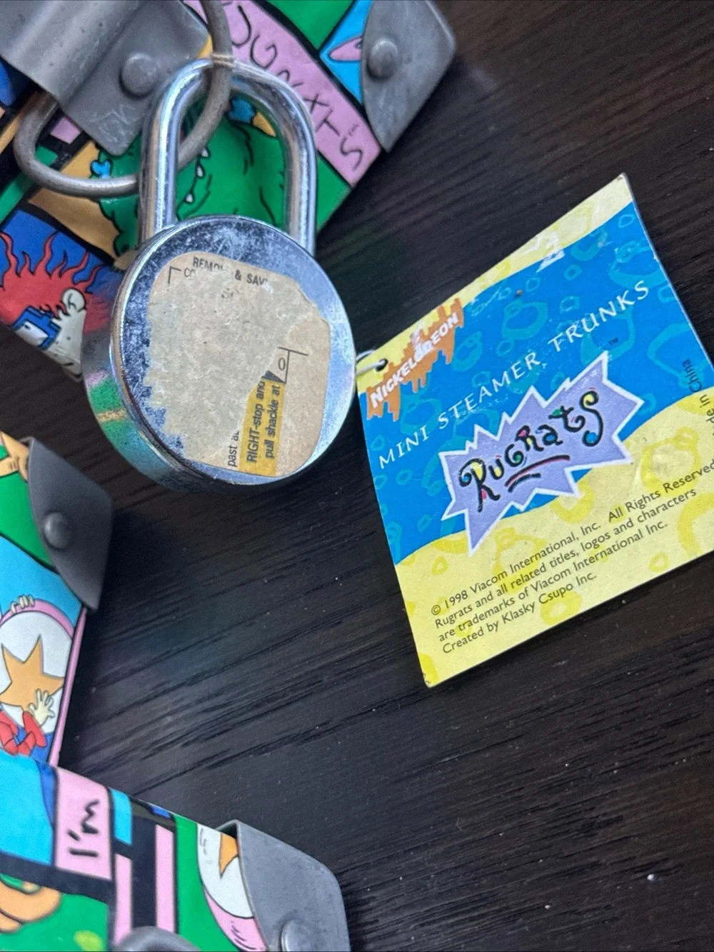 Rugrats Themed Colorful mini steamer, trunk, set - vintage 1998